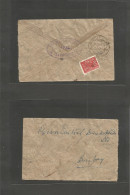 NEPAL. C. 1946. Katmandu - Bombay, India (21 Oct) Reverse Fkd Env, Single Red Stamp, Tied Cds + Arrival Cachet. Fine. - Népal