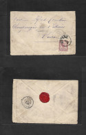 MONTENEGRO. 1900 (2 Feb) Cettinje - France, Jura (10 Feb) Fkd Env / Familiar, Fkd 10p Lilac, Tied Cds + Arrival Reverse. - Montenegro