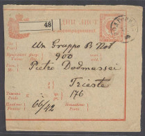 MONTENEGRO. 1892 (27 Dec). Podgoritza - Triest (2 Jan). Money Order Stat Card Backstamped. V Scarce. - Montenegro