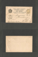 MONTENEGRO. 1894. Cetijne - Netherlands, Alfen (6 Oct) Ovptd 1893 Issue Stat Card, Arrival Cachet. Proper Circulation. - Montenegro