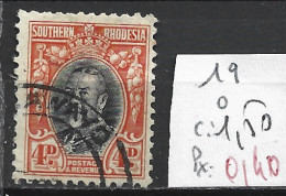 RHODESIE DU SUD 19 Oblitéré Côte 1.50 € - Rhodésie Du Sud (...-1964)