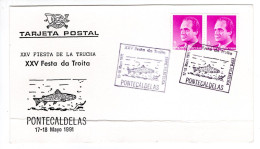 Espagne Pontecaldelas XXV Fête Du Saumon 1991 Thème Pêche Pêcheur Poisson Fishing - Brieven En Documenten