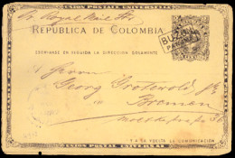 PANAMA. 1895. 2 Cts. Stationery Card Panama To Germany. Cancel Box "BURON/PANAMA". VF. - Panamá