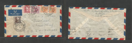 PALESTINE. 1950 (3 Apr) Transjordan Ovptd Issue. Bethelem - Switzerland, Davos. Air Multifkd Envelope. Via Lebanon, Beyr - Palestine