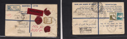 PALESTINE. 1938 (3 Feb) Nadar Ha Carmel - Siwtzerland, Zurich Via Italy Brindisi. Registered Insured Stat Envelope + Adt - Palestine