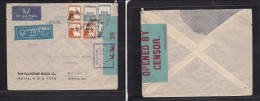 PALESTINE. 1940 (24 Jan) Haifa - Switzerland, Basel. Air Via Italian Ala Littoria Multifkd Envelope At 60p Rate. Depart  - Palestine