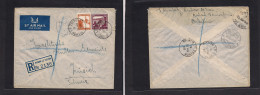 PALESTINE. 1948 (15 March) Risbon Le Tsiyon - Switzerland, Zurich (18 March) Via Tel Aviv. Registered Air Multifkd Envel - Palestine