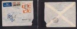 PALESTINE. 1938 (13 Oct) Jerusalem - Switzerland, Zurich (17 Oct) Air Multifkd Envelope, At 20p Rate Taxed + Special Cac - Palestine