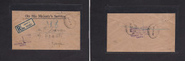 PALESTINE. 1947 (9 July) British OHMS. Haifa Local Registered Free Mail. Tax Office. VF Scarce Item. - Palestine