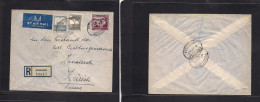 PALESTINE. 1947 (6 Jan) Jerusalem - Zurich, Switzerland. Registered Multifkd Env At 75p Rate. Adressed To Israel Culture - Palestine