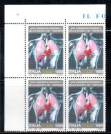 ITALIA REPUBBLICA ITALY 2000 CONGRESSO INTERNAZIONALE SOCIETÀ DEI TRAPIANTI TRANSPLANTATION SOCIETY QUARTINA MNH - 1991-00: Neufs