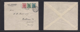 PALESTINE. 1926 (16 July) Jerusalem - Germany, Heilbrown, Multicolor Ovptd Issue Fkd Envelope, Tied Cds. VF. - Palestine