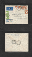 PALESTINE. 1938 (27 Jan) Haifa - England, London. Registered Air Multifkd Envelope. - Palestine