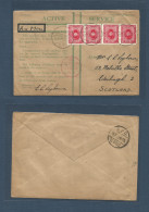 PALESTINE. 1940 (17 Feb) MPO / E. 603 - Scotland, Edinburg. Airmail Multifkd OAS Envelope + Censored Reverse. E - 602. M - Palestine