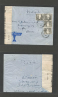 PALESTINE. 1945 (23 July) ROSH Pinna - Netherlands, Gelderland. Air Multifkd Depart Censored Envelope. Scarce Village Ca - Palestine