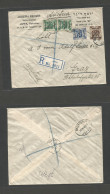PALESTINE. 1927 (31 March) Jaffa - Austria, Graz. Republic Multifkd "PALESTINE" Ovptd Issue. Reverse Via "Kantana / P.O  - Palestine