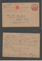 PALESTINE. 1934 (19 April) Hadar Hacarmel, Haifa - Germany, Berlin. 8m Red Stat Card, Cds. VF. Neighbourhood Cancel. - Palestine