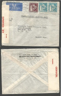 PALESTINE. 1941 (21 Oct) Tel - Aviv - USA, NYC. Air Censored Multifkd Envelope. Via Transpacific. - Palestine