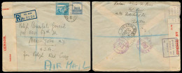 PALESTINE. 1942 (8 Nov). Tel Aviv - USA / NY. Polish Consulate. Reg Fkd + Censored Env. - Palestine