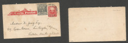 PERU. 1907 (17 July) Payta - USA, LA. 3c Red Stat Lettersheet + Adtl, Tied Cds. Fine. - Pérou