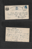 PERU. 1896 (23 July) Callao - Germany, Hamburg. 4c Blue Stat Card, . Fine Used. - Pérou