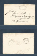 PERU. 1875 (16 Oct) Tacna - Lima (21 Oct) Official Gubernativo Envelope, Depart + Arrival Cds. VF + Scarce. - Pérou