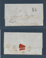 PERU. 1857 (22 Aug) Yca - Lima. EL Full Text Mt "YCA / Vapor" (xxx/R) + 1 1/2 Rs Cachets. XF + Scarce Show Item. - Pérou