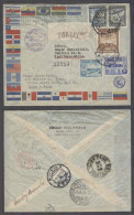 PERU. 1944 (25 Julio). Lima - Chile / Santiago (27 Julio). 15º Aniversario Panagra. Sobre Certificado Via Aerea Franqueo - Pérou