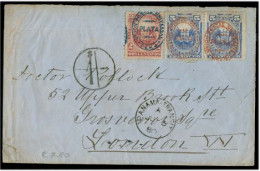 PERU. 1880 (May). Fkd Env To London / UK. Via Panama (5 June). BPO / 1sh In Circle + Cds Transit. Fkd Plata 2c + 5c Pair - Pérou