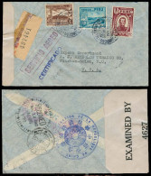 PERU. 1942. Lima - USA. Chilean Consular Cachet Registered Multifkd Env. - Pérou