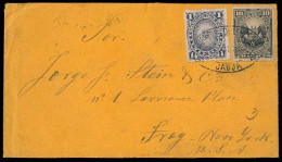 PERU. 1891. Sanja - USA. Fkd Env Oval Ds. VF. - Pérou
