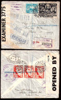 PERU. 1941. LOBITOS - UK. Registr. Air Multifkd Env / Caribbe Censor / Provisional Registr Label / High Fkg Incl 2 Soles - Pérou