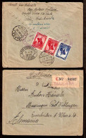 PERU. 1936. Sullana - Germany. Multfkd. Env / Oval Violet Cachet / Via Talara / Mns "No Contiene…" - Pérou