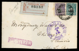 PERU. 1919. Trujillo To USA. Reg.frnkd.env. Part Of Flap Gone. F. - Peru