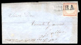 PERU. 1866 (29 March). Piura To Lima ( 6 April). EL Franked 1 Dinero Red Rosed ( Sc 12º), Stlne Cancel PIURA (xx/xxx). V - Pérou