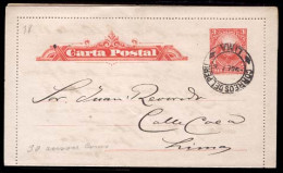 PERU. 1896 (9 Sept). Lima/ Local Usage. 3c Red Carta Postal Con Message. XF. - Peru