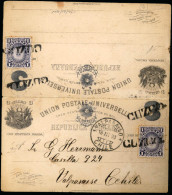 PERU. 1893. PERU - CHILE. Cuzco To Chile/Valparaiso. 3c Double Stationery Card + Adtl. 1c Purple (Sc.104) Tied Pref.pmk. - Peru