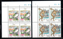 ITALIA REPUBBLICA ITALY REPUBLIC 2000 GIOCHI OLIMPICI SIDNEY OLYMPIC GAMES SYDNEY SERIE COMPLETA QUARTINA ANGOLO SET MNH - 1991-00:  Nuovi