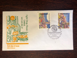 PHILIPPINES FDC COVER 1992 YEAR DRUGS NARCOTICS HEALTH MEDICINE STAMPS - Philippines