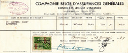 COMPAGNIE BELGE D'ASSURANCES GENERALES CONTRE LES RISQUES D'INCENDIE 1941 BELGIUM - Documentos