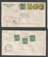 PHILIPPINES. 1924 (July 2) Manila - Germany, Aschaffenburg. Registered Multifkd Envelope 16c (x3) + 2c. 50c Rate + Recei - Filipinas