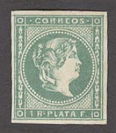 PHILIPPINES. 1863. Ed 16*. 1 Real Verde Esmeralda Grandes Margenes Con Goma Original. Selo De Lujo.precioso. - Filipinas