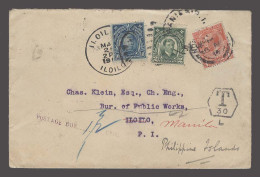 PHILIPPINES. 1914 (18 April). UK / Northampton - Iloilo (24 May). Fwded Manila (4 June). Mixed Countries Comb Aux Pmks P - Philippines