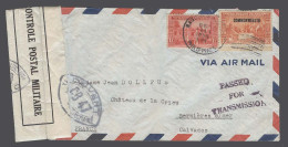 PHILIPPINES. 1939 (23 Dec). Baquio - France (9 Jan 40). Air Fkd Env Via Singapore + Arrival French Censor Label / Tied.  - Philippines