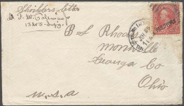 PHILIPPINES. 1899 (26 July). Mil. Sta 1 Manila - Ohio. Soldiers Letter Fkd 2c Ovptd. - Philippines