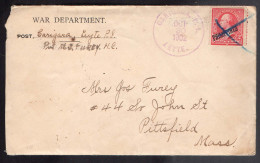 PHILIPPINES. 1902 (30 Oct). Carigana / Leyte - USA / Mass. Fkd Env With Soldier Letter Contains US Ovptd Cancelled Cds T - Filipinas