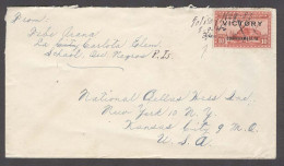 PHILIPPINES. 1946 (8 Sept). Alisay / Negros Isl - USA. Fkd Env With Provisional Manuscript Cancel Right After War. V Rar - Filipinas