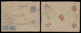 PHILIPPINES. C.1890. Local Reg Env To Cabagan / Aparri Fkd 2c Blue Pair 15c Green Blue / Boxed Cert Received Signature O - Filipinas