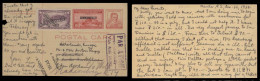 PHILIPPINES. 1939 (22 Dec). Manila - Netherlands 2c Red Rose Stat Card + 2 Adtls. Per Airmail Via Singapore Violet Cache - Philippines