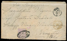 PHILIPPINES. 1877 (12 June). Manila - Italy / Venezia (29 June). Inter Pre-Upu Spanish Cols Period Fkd Env 25c Lilac Alf - Filipinas